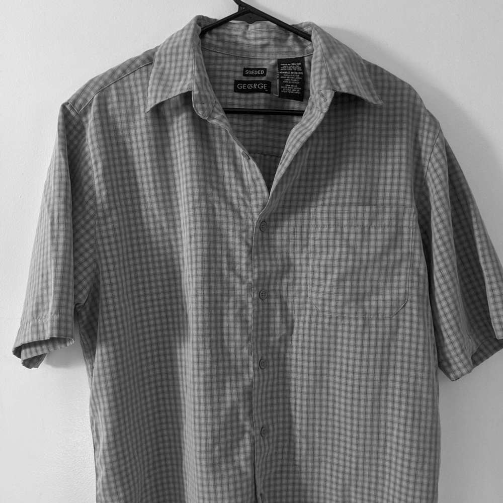 George Sueded Button Down Short Sleeve Casual
